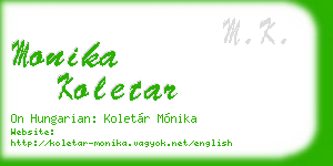 monika koletar business card